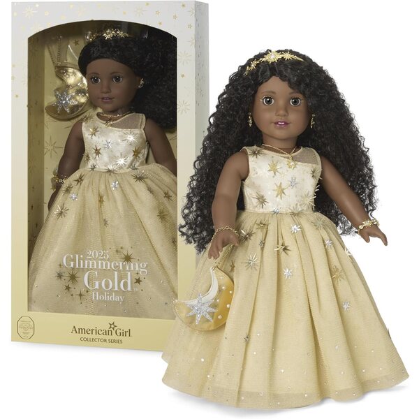 American Girl 2025 Glimmering Gold Holiday: Sammlerpuppe mit Swarovski-Kristallen