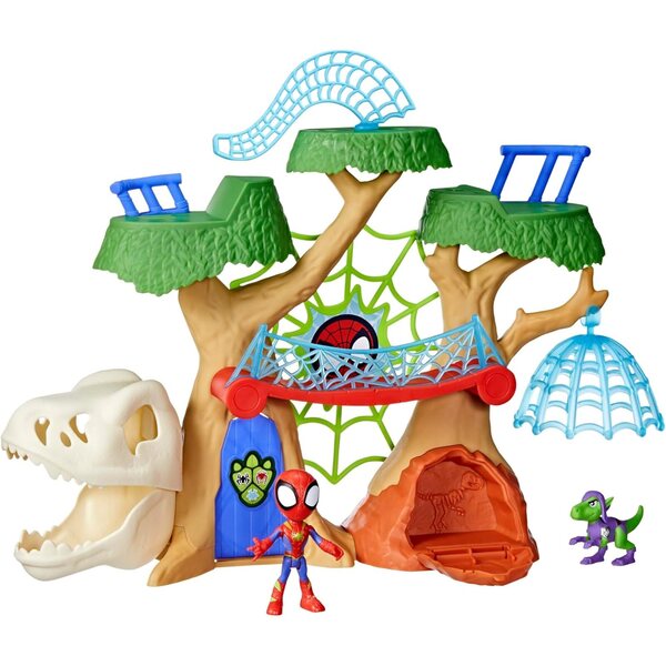 Spidey u Ħbieb Marvel Dino-Webs Treehouse Playset Superheroes għat-Tfal