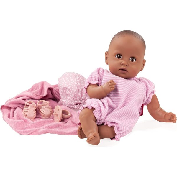 Gotz Aquini Poupée de bain douce 33 cm avec yeux marron et peignoir