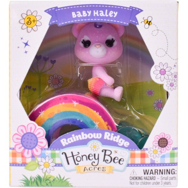 Zaskakująca figurka dziecka Honey Bee Acres Rainbow Ridge z akcesoriami - gra dla dziewczynek w wieku 3+