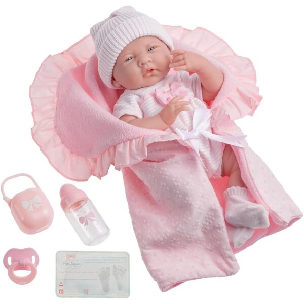 Poupée réaliste La Newborn de 15,5 po avec coffret cadeau de 8 pièces | JC Toys Bérenguer