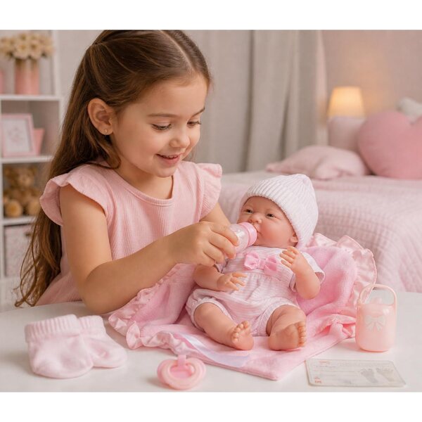Realistyczna lalka La Newborn 15,5" z 8-częściowym zestawem upominkowym | JC Toys Berenguer