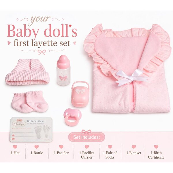 Realistyczna lalka La Newborn 15,5" z 8-częściowym zestawem upominkowym | JC Toys Berenguer