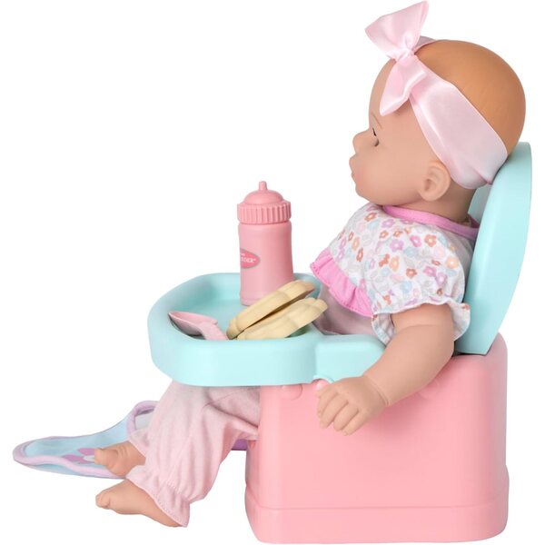 Poupée Madame Alexander 35 cm Sweet Smiles Snack Time avec chaise haute et accessoires
