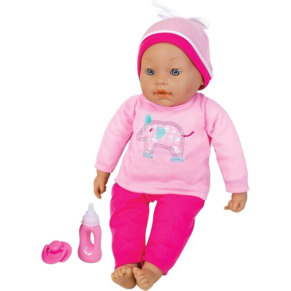 Lissi 16" interaktive Puppe mit Zubehör, 7 Funktionen, rosa Kleid