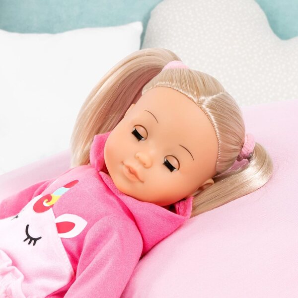 Bayer Charlene Little Lover 33 cm große interaktive Puppe mit Geräuschen, schließenden Augen und Einhorn-Outfit