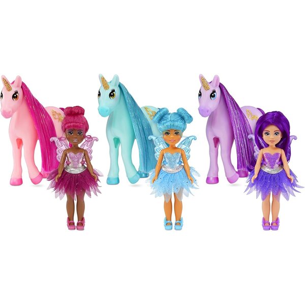 MGA Entertainment Traumschöne 5,5-Zoll-Puppe mit farbwechselnden Feen und Einhörnern