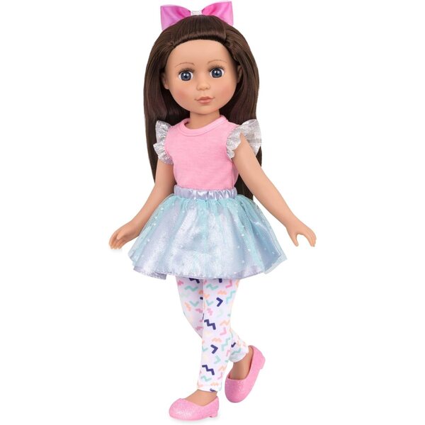 Glitter Girls Candice - pop van 36 cm met bruin haar en glitterjurk