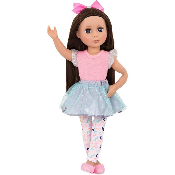Glitter Girls Candice - pop van 36 cm met bruin haar en glitterjurk
