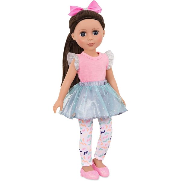 Glitter Girls Candice - pop van 36 cm met bruin haar en glitterjurk