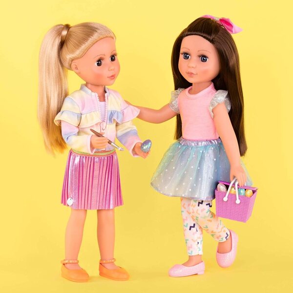 Glitter Girls Candice - pop van 36 cm met bruin haar en glitterjurk