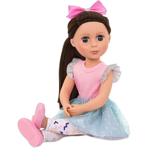 Glitter Girls Candice - pop van 36 cm met bruin haar en glitterjurk