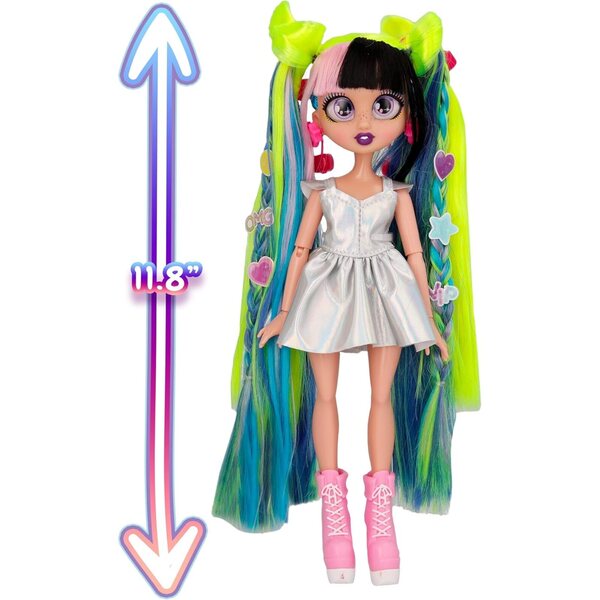 Módní panenka IMC Toys VIP Girls Megan s dlouhými vlasy a účesovými doplňky