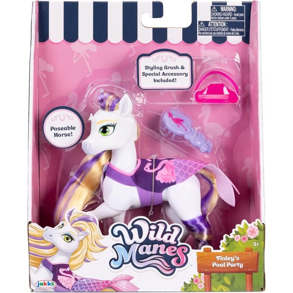 Wild Manes Set 2 Pferde: Tilly Tennis und Finley Pool Party Gelenkspielzeug
