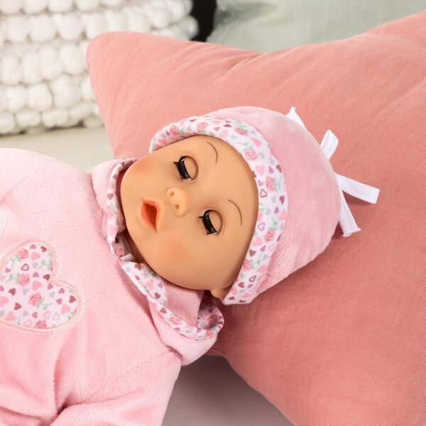 Interaktive First Words-Puppe, 38 cm, mit 24 Babygeräuschen und rosa Herz-Outfit
