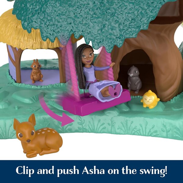 Mattel Disney Wish Magical Star Spielset mit Asha Mini-Puppe und 7 Überraschungskugeln