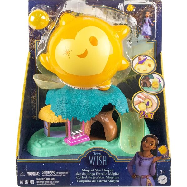 Mattel Disney Wish Magical Star Spielset mit Asha Mini-Puppe und 7 Überraschungskugeln