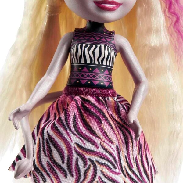 Enchantimals Zadie Zebra-Puppe, 15 cm, mit abnehmbarem Kleid und Tierreflexion