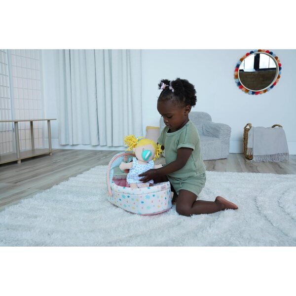 Love Stella Baby Doll Soft Crib: měkká postýlka s baldachýnem a odnímatelným mobilem