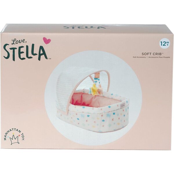 Love Stella Baby Doll Soft Crib: měkká postýlka s baldachýnem a odnímatelným mobilem