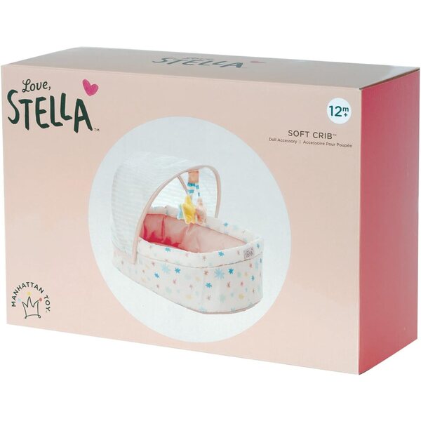 Love Stella Baby Doll Soft Crib: měkká postýlka s baldachýnem a odnímatelným mobilem