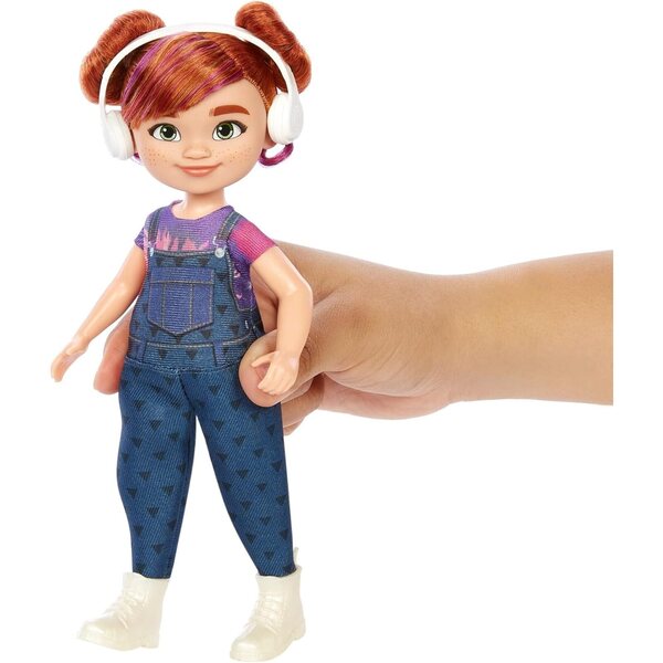 Karma's World Switch Puppe mit Kopfhörern, roten Haaren und blauen Augen, 21 cm