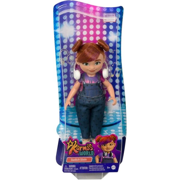 Karma's World Switch Puppe mit Kopfhörern, roten Haaren und blauen Augen, 21 cm
