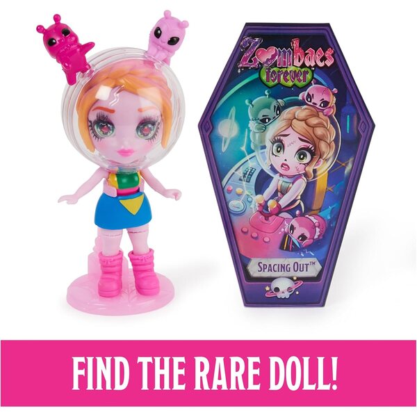 Zombaes Forever, Wild Vibes, Surprise Collectible Zombie Figure, Doll Accessories & Toy Coffin (Styles May Vary), 3.5-inch, Kids Toys for Girls