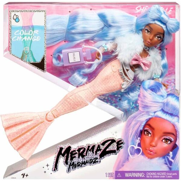 Mermaze Mermaidz Shellnelle Meerjungfrauenpuppe mit farbwechselndem Schwanz und Modeaccessoires