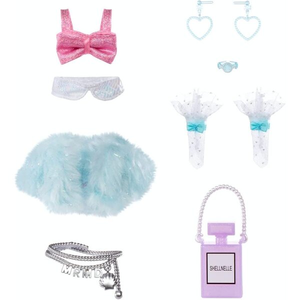 Mermaze Mermaidz Shellnelle Meerjungfrauenpuppe mit farbwechselndem Schwanz und Modeaccessoires