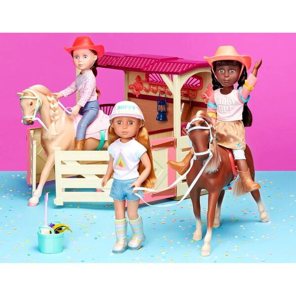 Glitter Girls Jaime & Jumper: 36 cm große Reiterpuppe mit Pferde- und Cowgirl-Kleidung