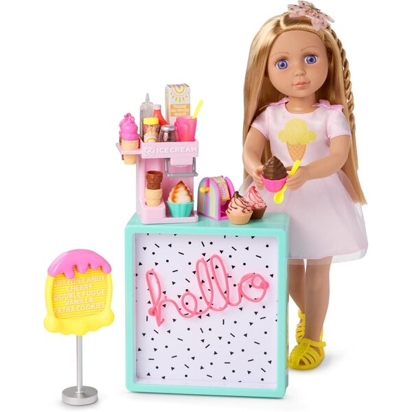 Glitter Girls Lacy 14 inch pop met ijsset en accessoires voor creatieve spelletjes