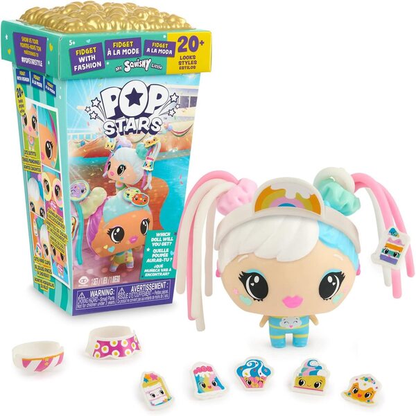 My Squishy Little Pop Stars - Poupée interactive avec 2 tenues et accessoires de mode