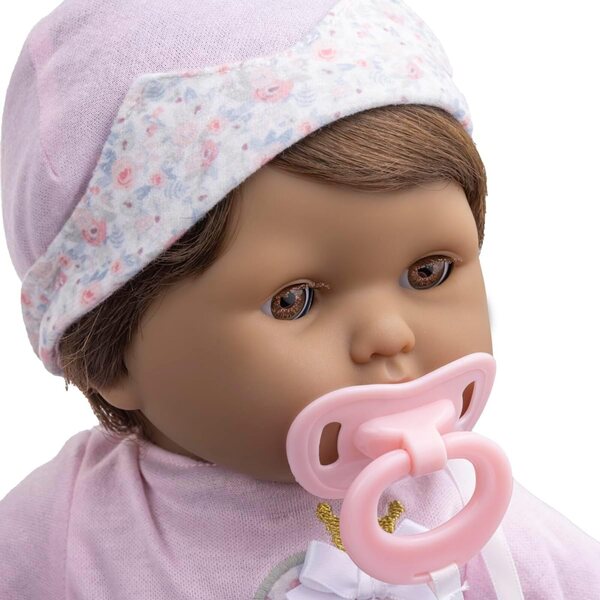 Realistyczna 15-calowa lalka z miękkim ciałem, brązowymi włosami i akcesoriami - JC Toys