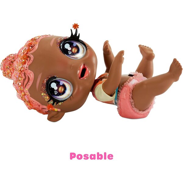Glitzernde Babyz Solana Sunburst Puppe mit farbwechselnden Haaren und magischen Accessoires