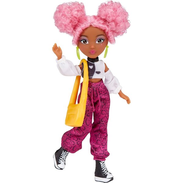 Dream Ella Mini Yasmin Athleisure Modepuppe mit rosa Haaren und Sternen-Make-up