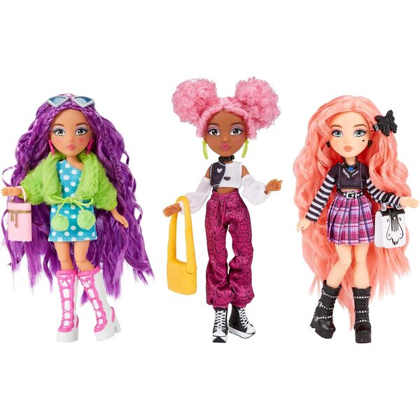 Dream Ella Mini Yasmin Athleisure Modepuppe mit rosa Haaren und Sternen-Make-up