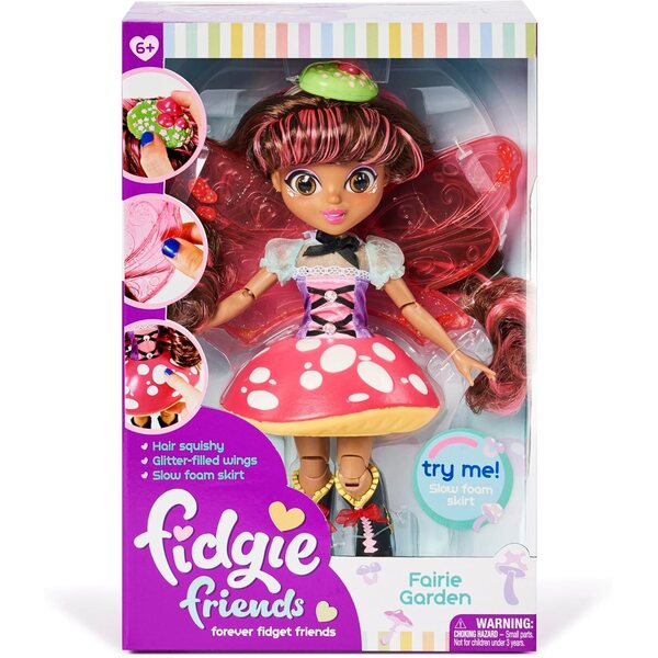 Sunny Days Entertainment Fidgie Friends Fairie Garden – 26,7 cm große Modepuppe mit Glitzerflügeln und Zappelzubehör