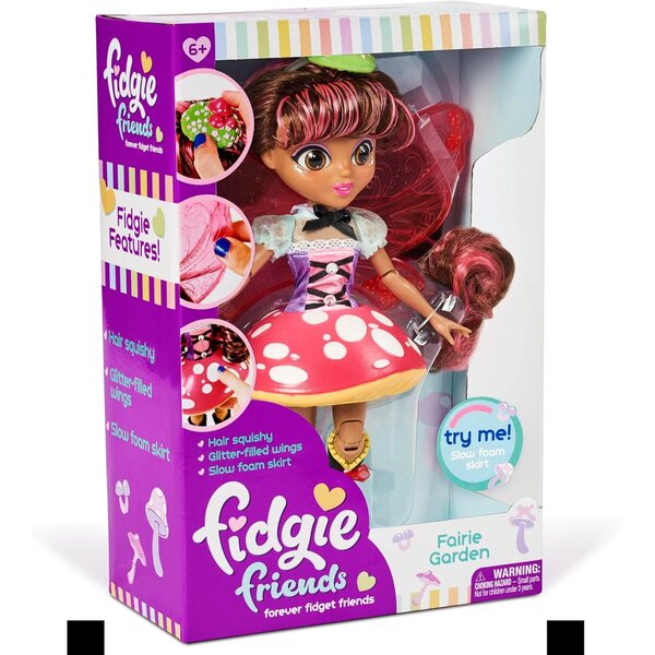 Sunny Days Entertainment Fidgie Friends Fairie Garden – 26,7 cm große Modepuppe mit Glitzerflügeln und Zappelzubehör