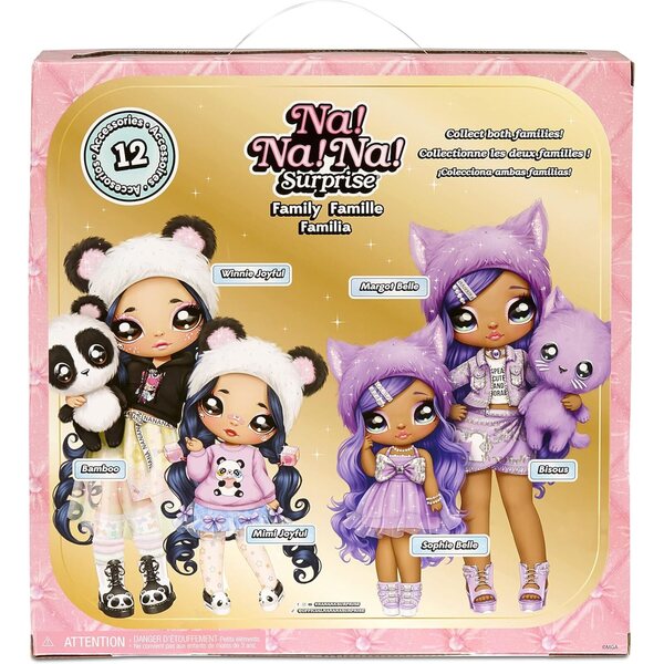 Na Na Na Surprise Family Fashion Dolls: 2 Bambole, Gatto Peluche e Accessori Chic