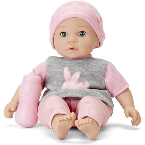 Baby Doll 36 cm Madame Alexander Sweet Smiles mat rosa Kanéngchen Kleeder
