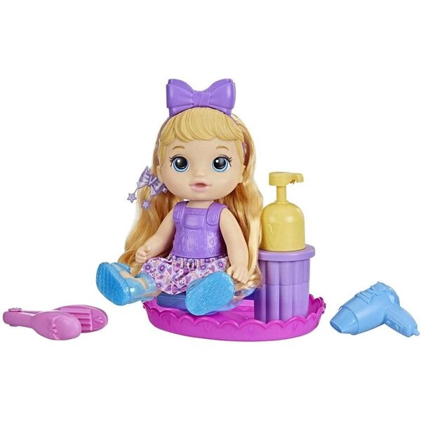 Κούκλα Styling Baby Alive Sudsy 12 ιντσών με αξεσουάρ καρέκλας και σαλονιού