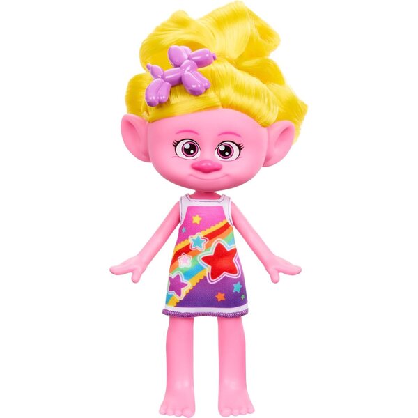 Mattel DreamWorks Trolls Trendsettin' Viva Modepuppe mit gelben Haaren und Accessoires