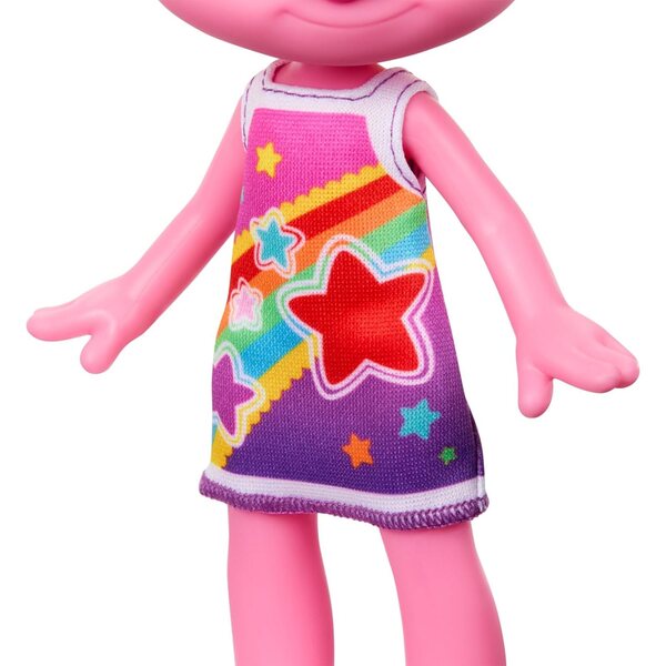 Mattel DreamWorks Trolls Trendsettin' Viva Modepuppe mit gelben Haaren und Accessoires