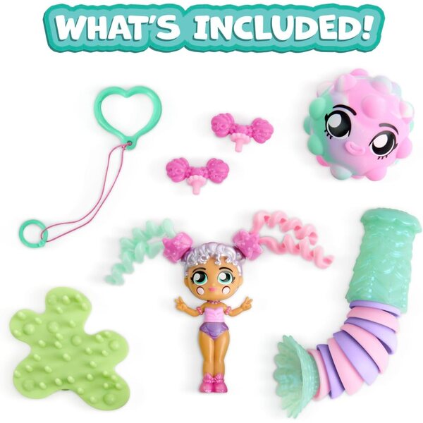 Fashion Fidgets Deluxe Mermaid, Doll and Pet with 18+ Ways to Fidget