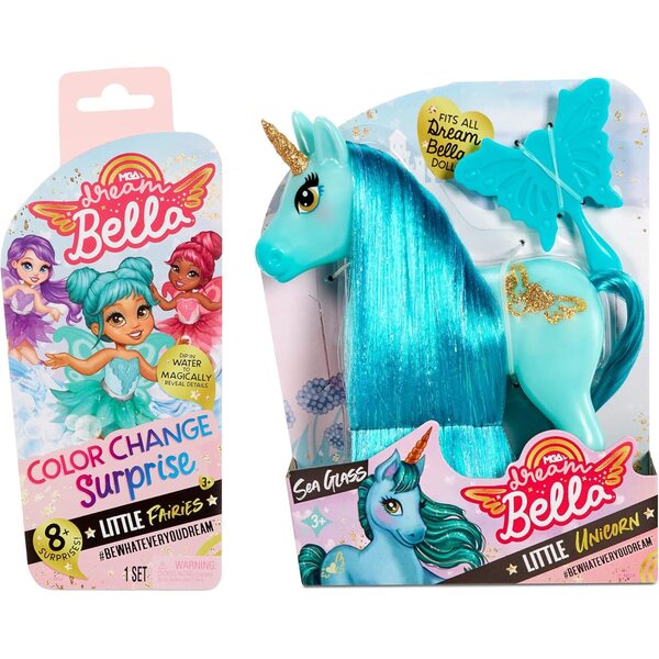 Dream Bella MGA Farbwechsel-Überraschung, kleine Feen mit Einhorn für Kinder ab 3 Jahren