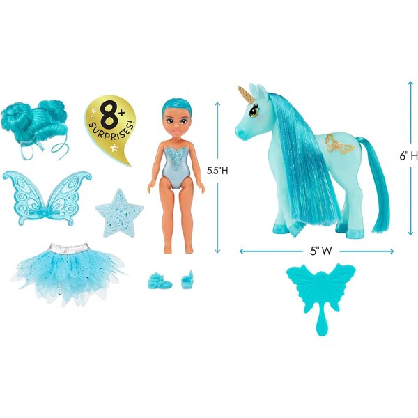 Dream Bella MGA Farbwechsel-Überraschung, kleine Feen mit Einhorn für Kinder ab 3 Jahren