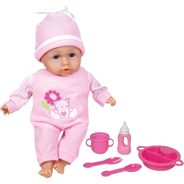 Lissi Dolls Sprechende Puppe 33 cm mit Essenszubehör und 30 lustigen Geräuschen
