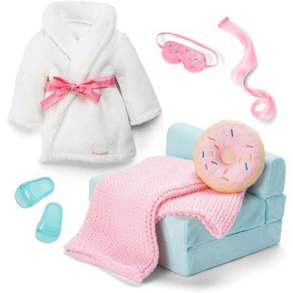 American Girl Truly Me 18 Zoll mit Donut Dream Pyjama und Schlafaccessoires