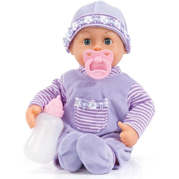 Bayer First Words Baby Soft Interaktive Puppe 38 cm mit 24 Geräuschen und Zubehör